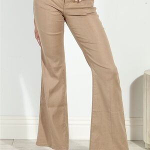 NWT LEVEL 99 PANT Lyocell Tencel blend size‎ 26 4 tan khaki flare new w tags